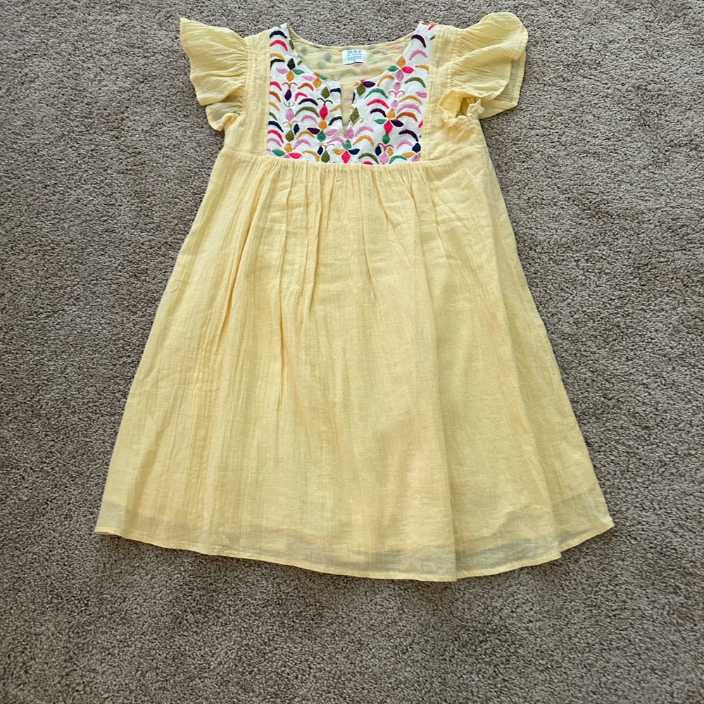 Mer St. Barth Girls Flutter Sleeve Vintage Panel Dress